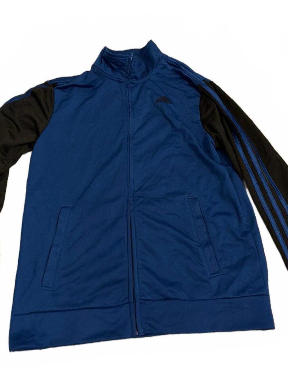 Adidas Boys Activewear XL Blue Black Track Jacket